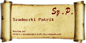 Szadeczki Patrik névjegykártya